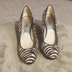 Michael Kors Real dyed cow hair zebra print heels. Size 7 1/2